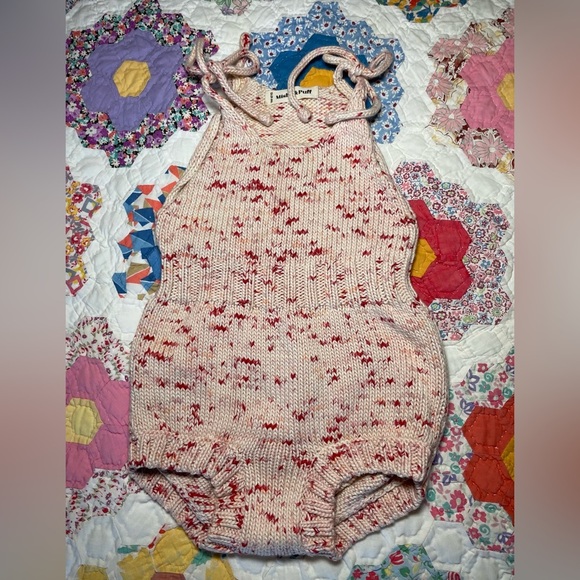 Peachy confetti tie romper